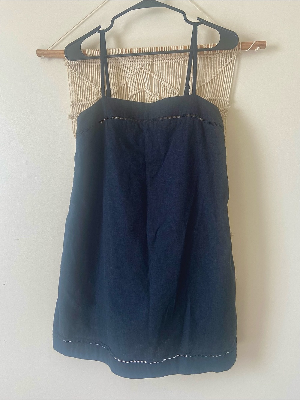 Abercrombie & Fitch Linen Cotton Trapeze Skort Day Mini Black Dress pockets - Picture 5 of 9